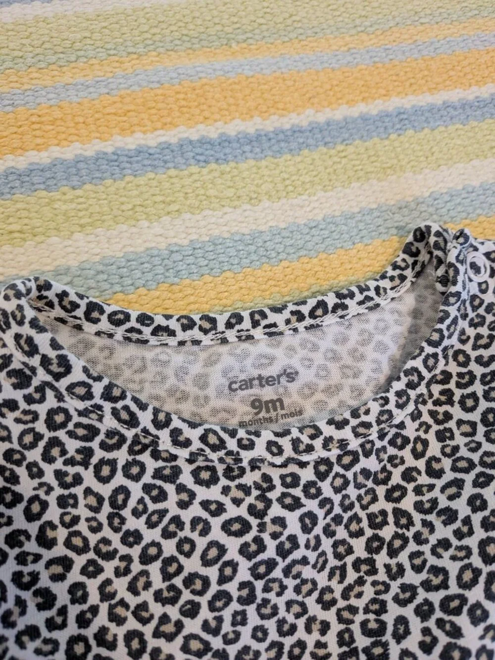 🛍️ BUNDLE ONLY • Carter's Leopard Print peplum bodysuit size 9m